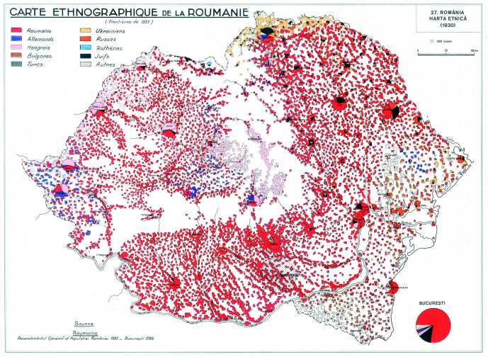 Romania Mare - Harta etnica la 1930